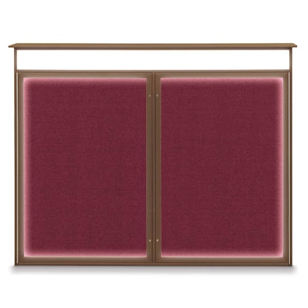 United Visual Products Double Door Enclosed Indoor Letterboard UV1126-SATIN-BLACK